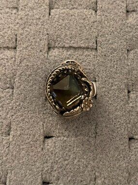 Vintage Sterling Silver Ring Sz 6.75 Handmade Gemstone Bob Stringer Y2K $250